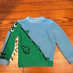 Stella McCartney Kids' Blue and Green Dinosaur Sweater, size 4